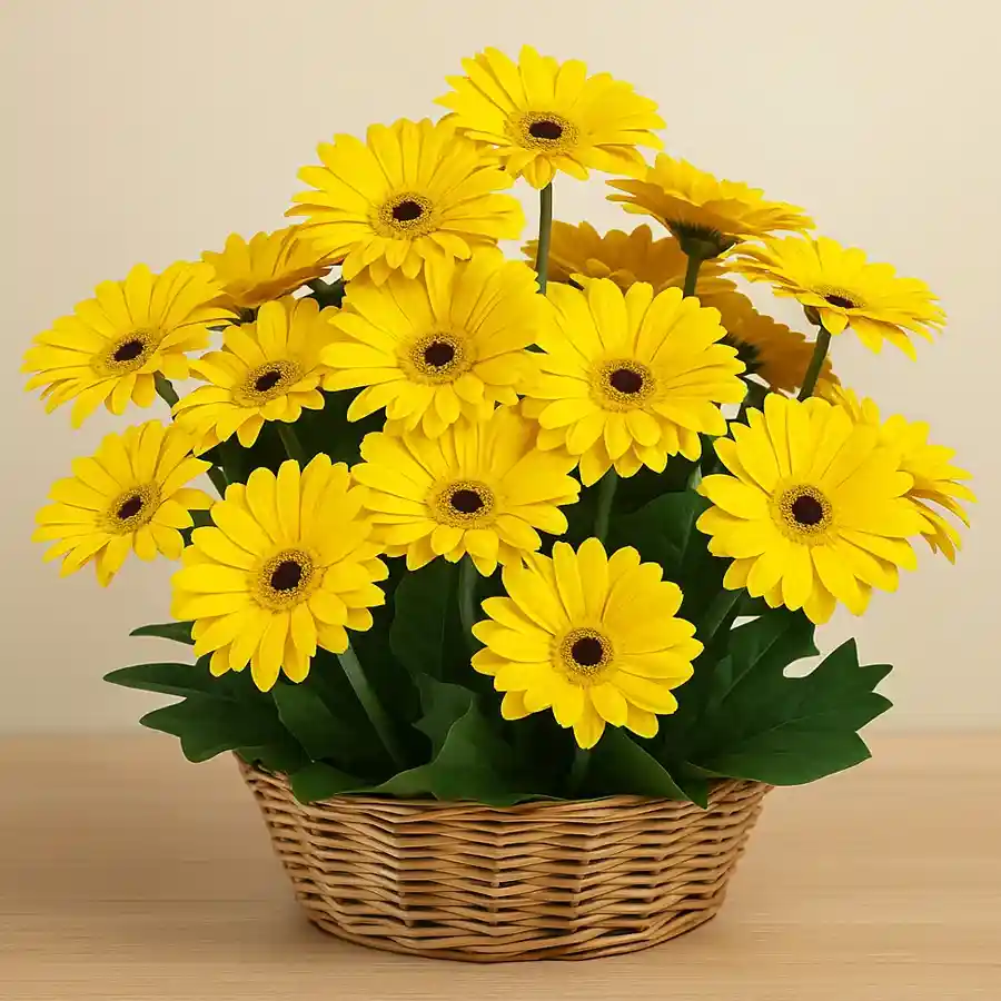 20 Lovely Yellow Gerbera