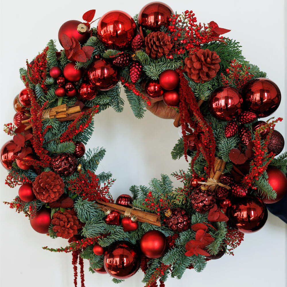 Rich red Christmas Wreath